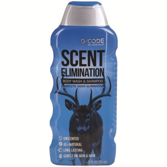 Code Blue D-Code Odor Eliminator Body Wash/Shampoo 12 oz.