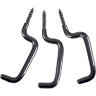 30-06 Outdoors Black Rubber-Coated Bow Hook 3-Pack ? Easy Screw-In Treestand Hanger