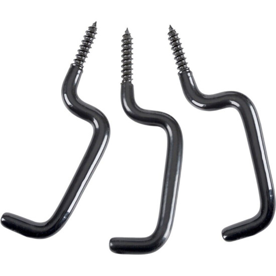 30-06 Outdoors Black Rubber-Coated Bow Hook 3-Pack ? Easy Screw-In Treestand Hanger