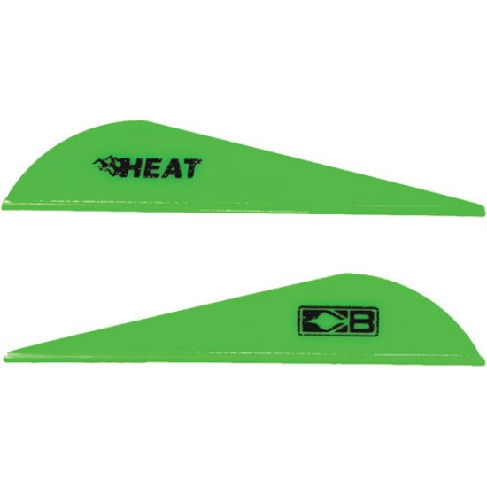 Bohning Heat Vane 2.5" Solid Neon Green 36Pk, 101036NG25, 010847226365