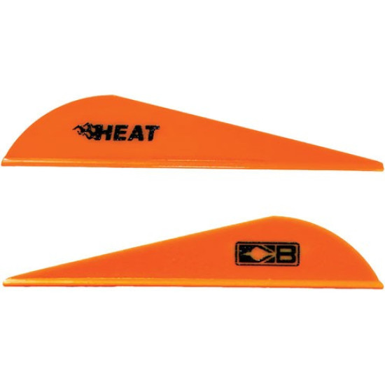 Bohning Heat Vane 2.5" Solid Neon Orange 36Pk, 101036NO25, 010847226303