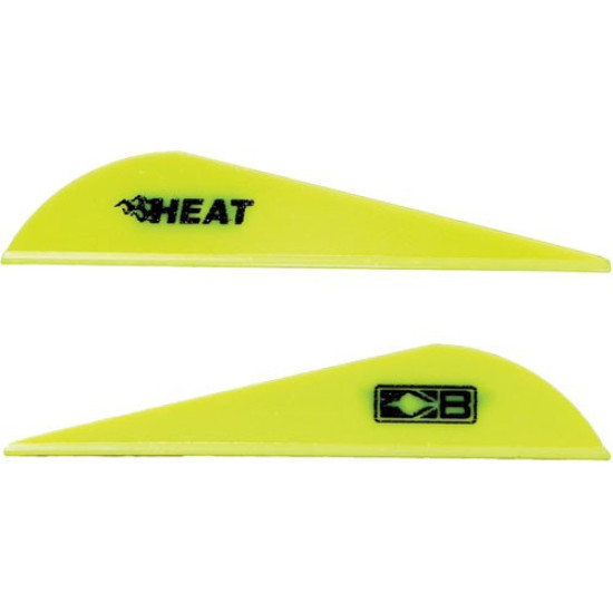 Bohning Heat Vane 2.5" Solid Neon Yellow 36Pk, 101036NY25, 010847226334