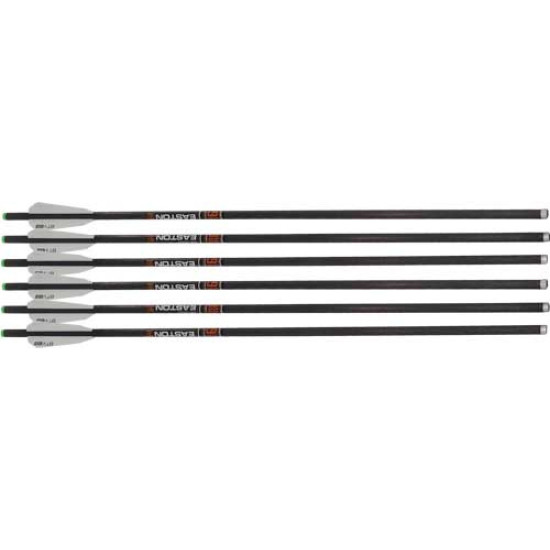 Easton Xbow Bolt 9Mm Carbon 22" W/3" Vanes Flat Back 6-Pk, 730065, 723560300655