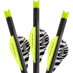 Lumenok Xbow Arrow 20" Carbon Grn Lighted Crescent Nock 3Pk