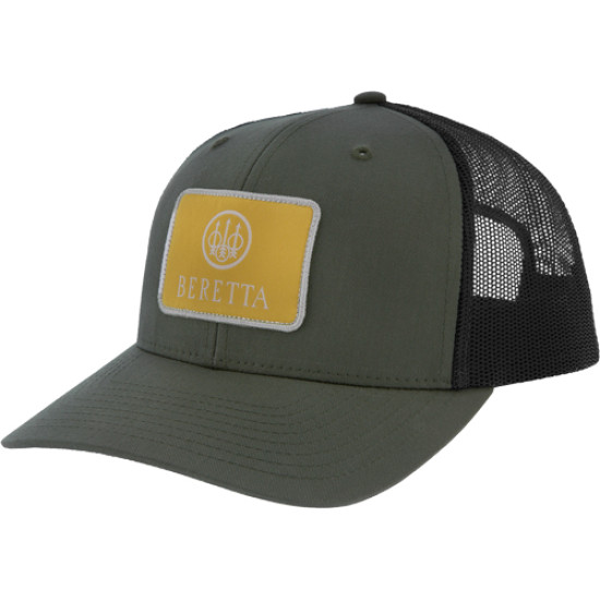 Beretta Cap Field 112 Trucker Square Patch Mesh Loden/Grpht, BC024T1675070DUNI, 082442947532