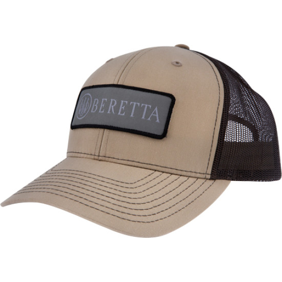 Beretta Cap Sdy Trucker Rect Patch Mesh Back Khaki/Black, BC018T167501TU, 082442941622