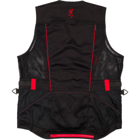 Browning Ace Shooting Vest R-Hand 2Xl Black/Red Trim, 3050457105, 023614937562