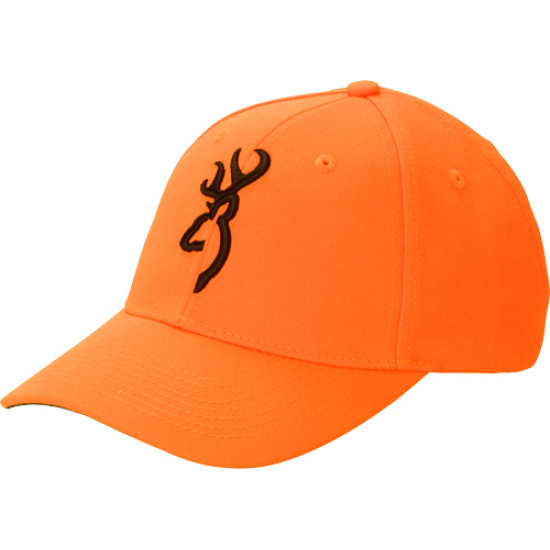 Browning Cap Safety Orange W/ 3-D Buck Mark Logo Adjustable, 30840501, 023614305675