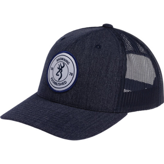 Browning Cap Scout Logo Navy Blue W/Circle Patch Logo Adj, 308664651, 023614950110