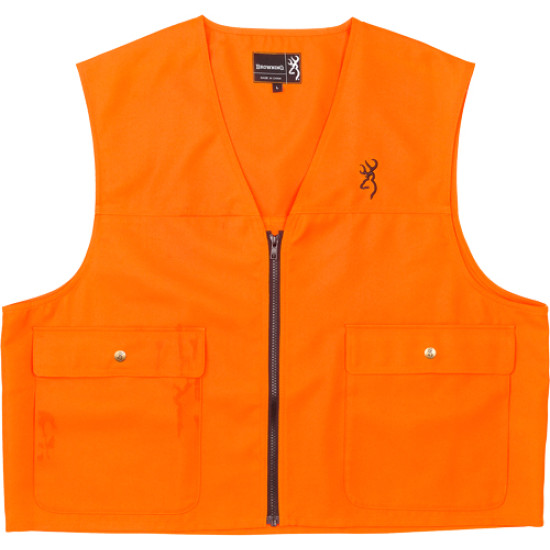 Browning Junior Safety Vest W/Logo Blaze Orange Medium, 3055000102, 023614325215