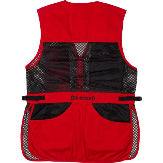 Browning Mesh Shooting Vest R-Hand 2Xl Black/Red Trim, 3050267105, 023614952749