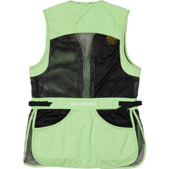 Browning Mesh Shooting Vest R- Hand WoMen's Sm Black/Neomint, 3050694401, 023614952879