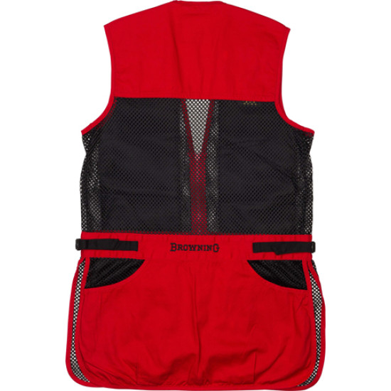 Browning Mesh Shooting Vest R-Hand Youth'S Med Black/Red, 3050547102, 023614952428