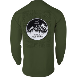 Glock Oem Born In Austria Long Sleeve Shirt Military Green Lg