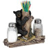 Rivers Edge Bear Holding Glass Salt & Pepper Shakers W/Thtpck