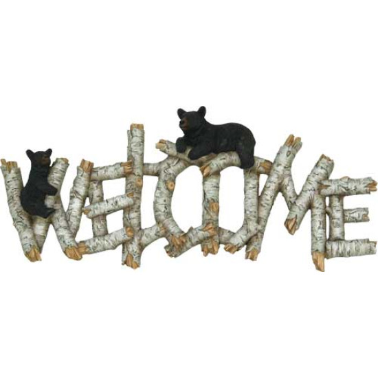 Rivers Edge Birch Bear Welcome Plaque, 1383, 643323138304