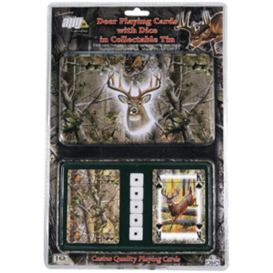 Rivers Edge Cards & Dice Tin Whitetail Deer Theme, 1569, 643323156902