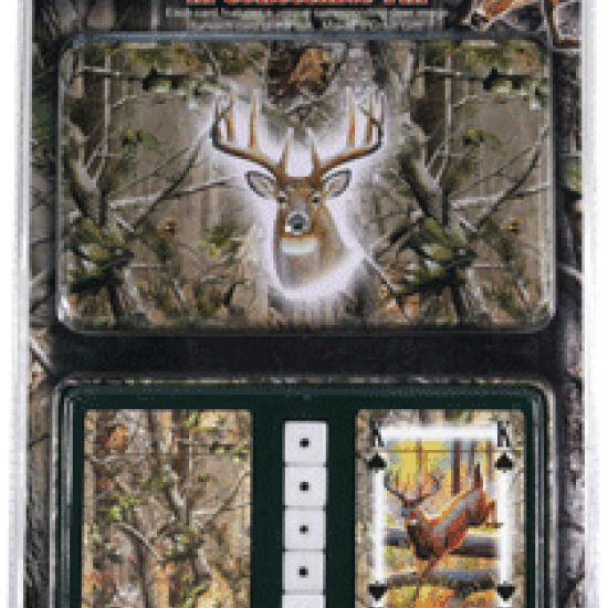 Rivers Edge Cards & Dice Tin Whitetail Deer Theme, 1569, 643323156902