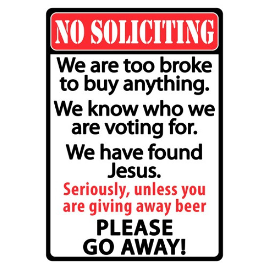 Rivers Edge Sign 12"X17" "No Soliciting", 1494, 643323149409