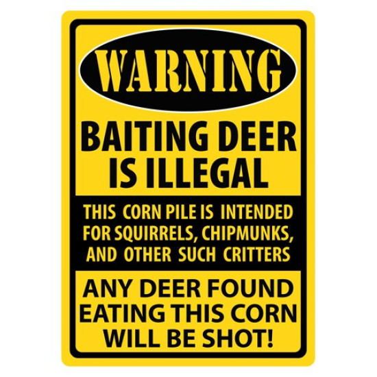 Rivers Edge Sign 12"X17" "Warning-Baiting Deer", 1488, 643323148808