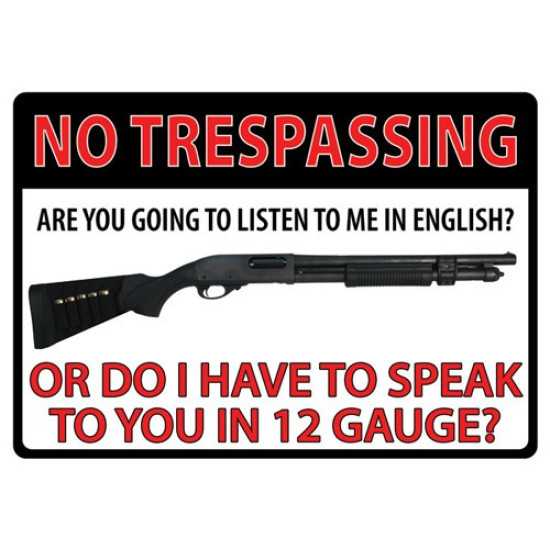 Rivers Edge Sign 12"X17" 12Ga No Trespassing Tin, 1497, 643323149706