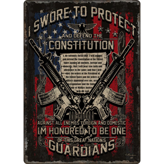 Rivers Edge Embossed Sign 12"X 17" Guardians Of Constitution, 1437, 643323143704