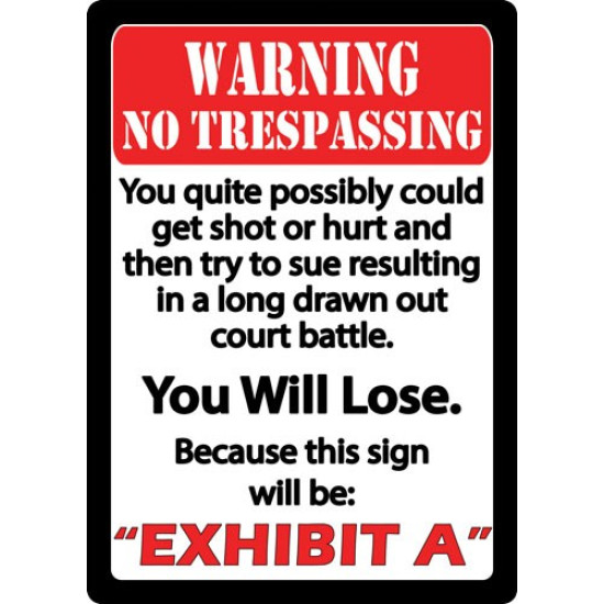 Rivers Edge Embossed Sign 12"X17" "Exhibit A", 1440, 643323144015