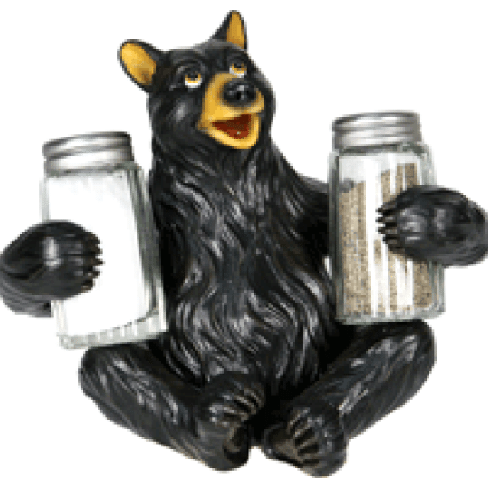 Rivers Edge Bear Holding Glass Salt & Pepper Shakers, 546, 643323546000