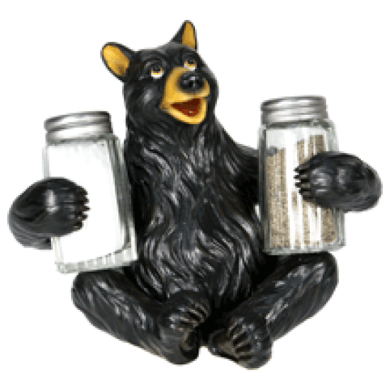 Rivers Edge Bear Holding Glass Salt & Pepper Shakers, 546, 643323546000