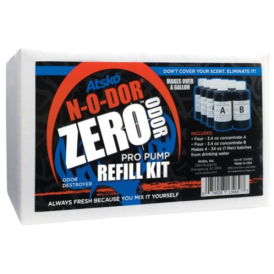 Atsko Zero N-O-Dor Oxidizer Pro Pump Refill Kit Makes 1Gal, 13499Z, 074928134697