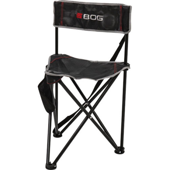 Bog Ground Blind Tripod Chair Black/Grey W/Carry Strap, 1117130, 661120103424