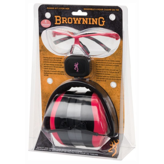 Browning Range Kit Eye/Hearing Protection For Her, 126373, 023614415268