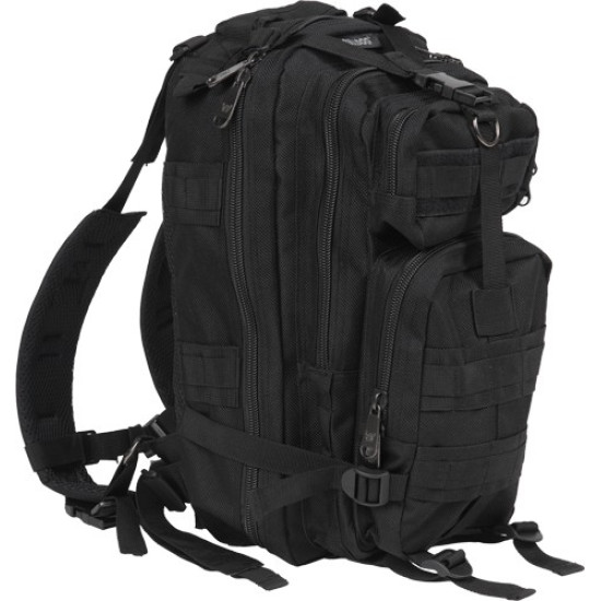 Bulldog Compact Backpack Black W/ Molle, BDT410B, 672352010640