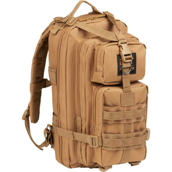 Bulldog Compact Backpack Tan W/ Molle, BDT410T, 672352012644