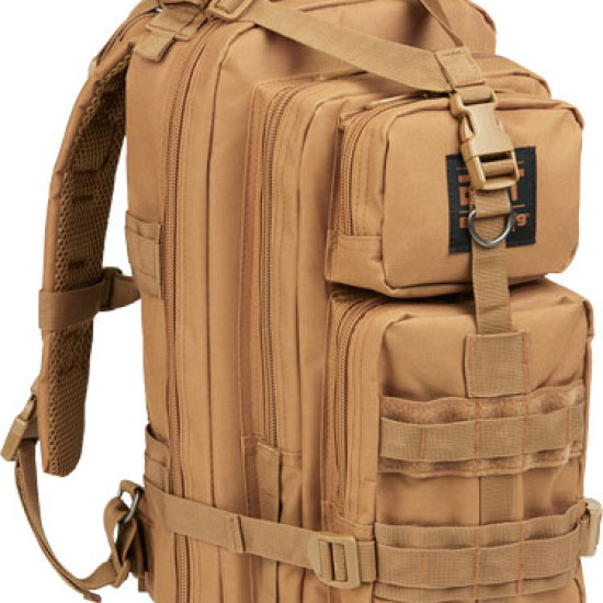 Bulldog Compact Backpack Tan W/ Molle, BDT410T, 672352012644