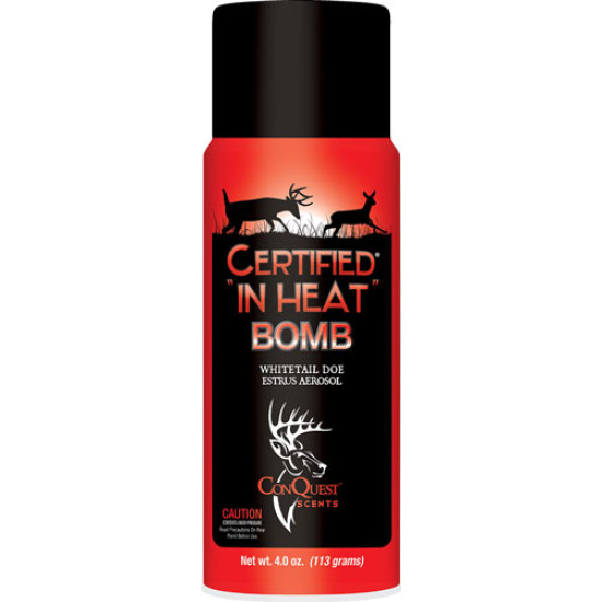 Conquest Scents Deer Lure Certified In Heat Aerosol 4Oz, 160355, 094922160355