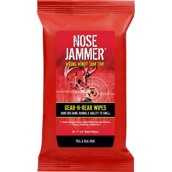 Nose Jammer Gear And Rear Wipes 7"X6" 20 Wipes Per Pack, 3120, 851651003120