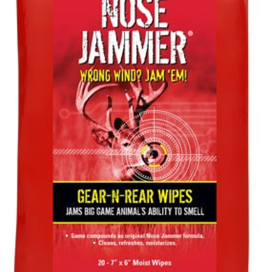 Nose Jammer Gear And Rear Wipes 7"X6" 20 Wipes Per Pack, 3120, 851651003120