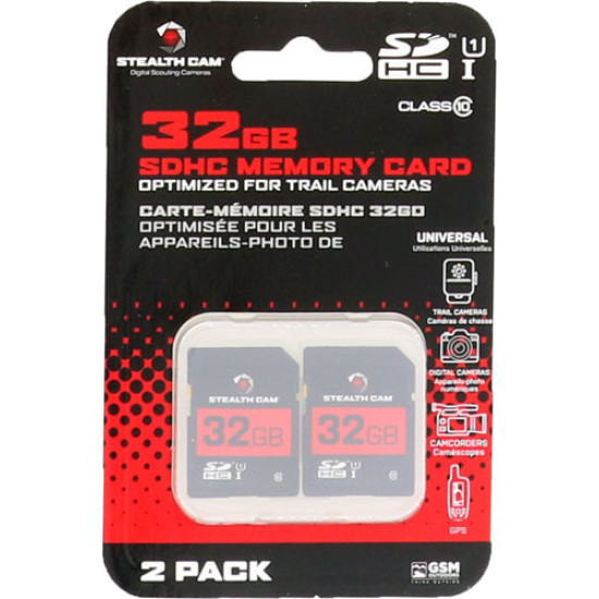 Stealth Cam Sdhc Memory Card 32Gb 2Pk Super Speed Class 10, STC-32GB-2PK, 888151027264