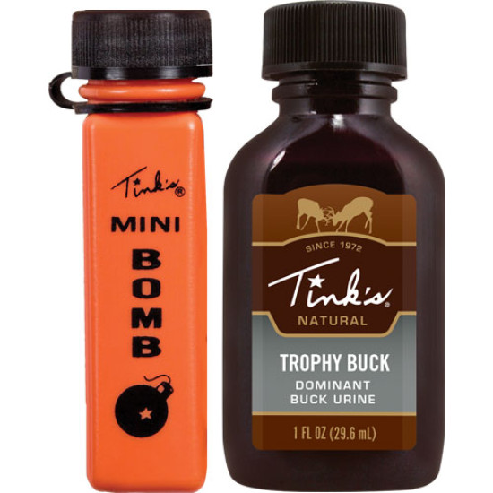 Tinks Deer Lure Trophy Buck Urine W/Mini Bomb 1Fl Ounce, W6197, 049818210041