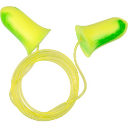 Ultrx Tethered Tapered Foam Ear Plugs 5-Pair Lime/Yellow