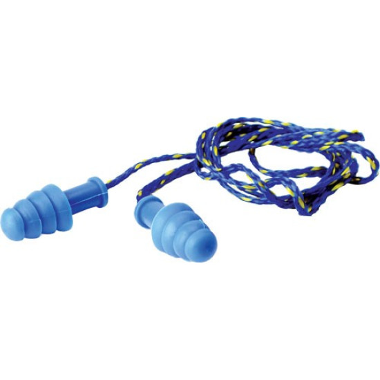 Walkers Ear Plugs Braided Cord Rubber 27Db Blue 1-Pair, GWPTPRCORDBL, 888151014653