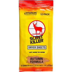 Wrc Dryer Sheets Scent Killer Autumn Formula 12-Pack