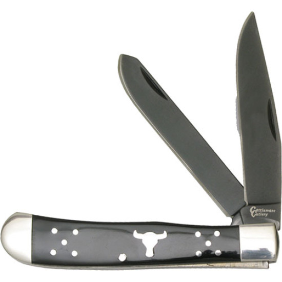 Abkt Cattlemans Cutlery Black Angus Trapper 2-Blade Folder, CC0002BD, 892550001282