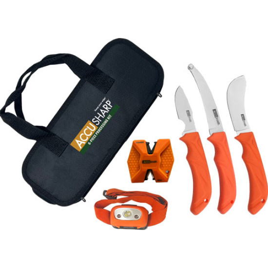 Accusharp 6-Piece Processing Kit W/Sharpener & Headlamp, 738C, 015896007385