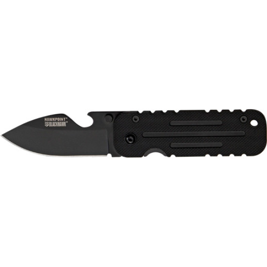 Blackhawk Knife Hawkpoint 2.25" Folder W/Bottle Opener!, BH15HPO1BK, 730153113059