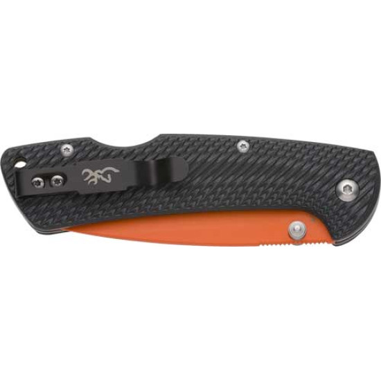 Browning Knife Backcountry Folder 3" D2 Blade Black/Org!, 3220524, 023614982807