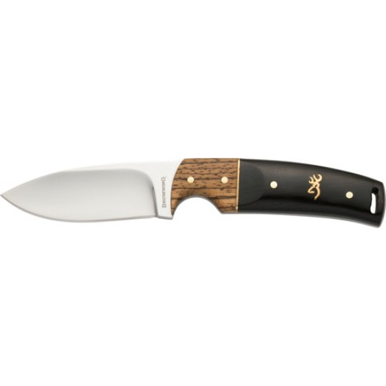 Browning Knife Buckmark Hunter 3" Blade Hardwood W/Sheath, 3220271, 023614489009