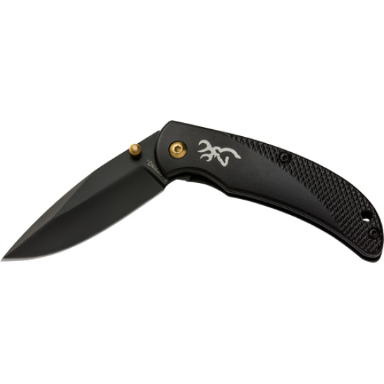 Browning Knife Prism Iii Folding Hunter 2.38" Blade Black Alum, 3220340, 023614950325