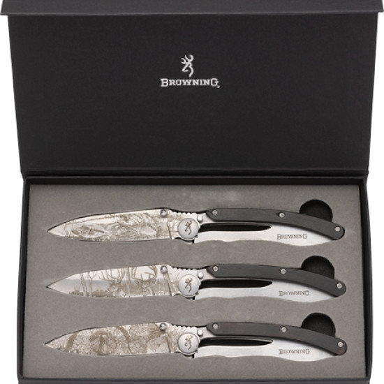 Browning Knife Sportsman Collection 3 Knives With Box, 32205218, 023614991557